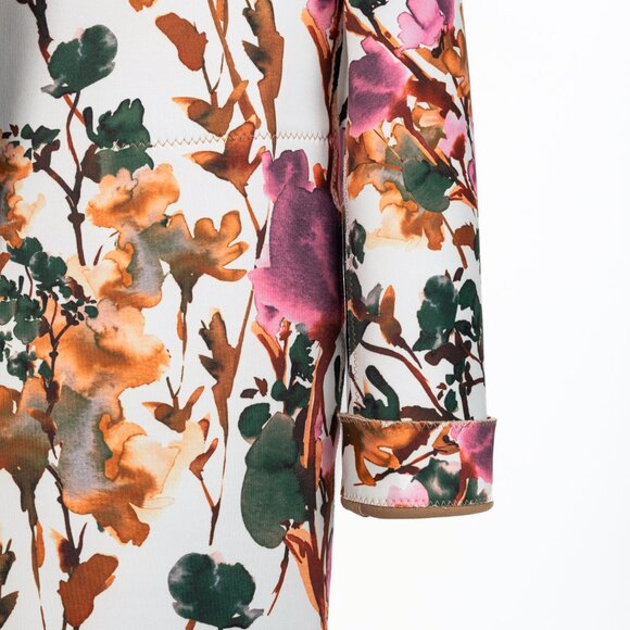 Marie Saint Pierre Redzepi Fall-Print & Sand Floral Neoprene Open-Front Jacket - Picture 6 of 11
